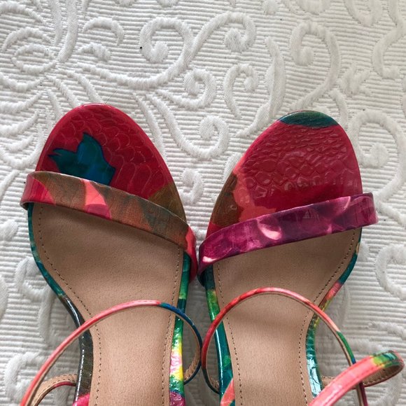 Steve Madden "FELIZ" Stiletto High Heel Sandals Bright Tropical Sexy 8.5 NIB - Picture 7 of 9